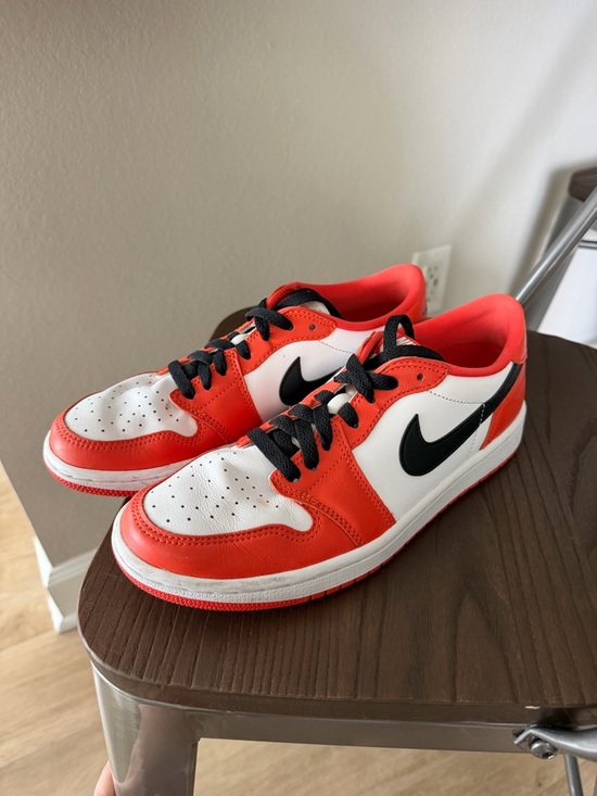 Nike Shoes - Nike Air Jordans Low Top Sneakers in White, Orange & Black